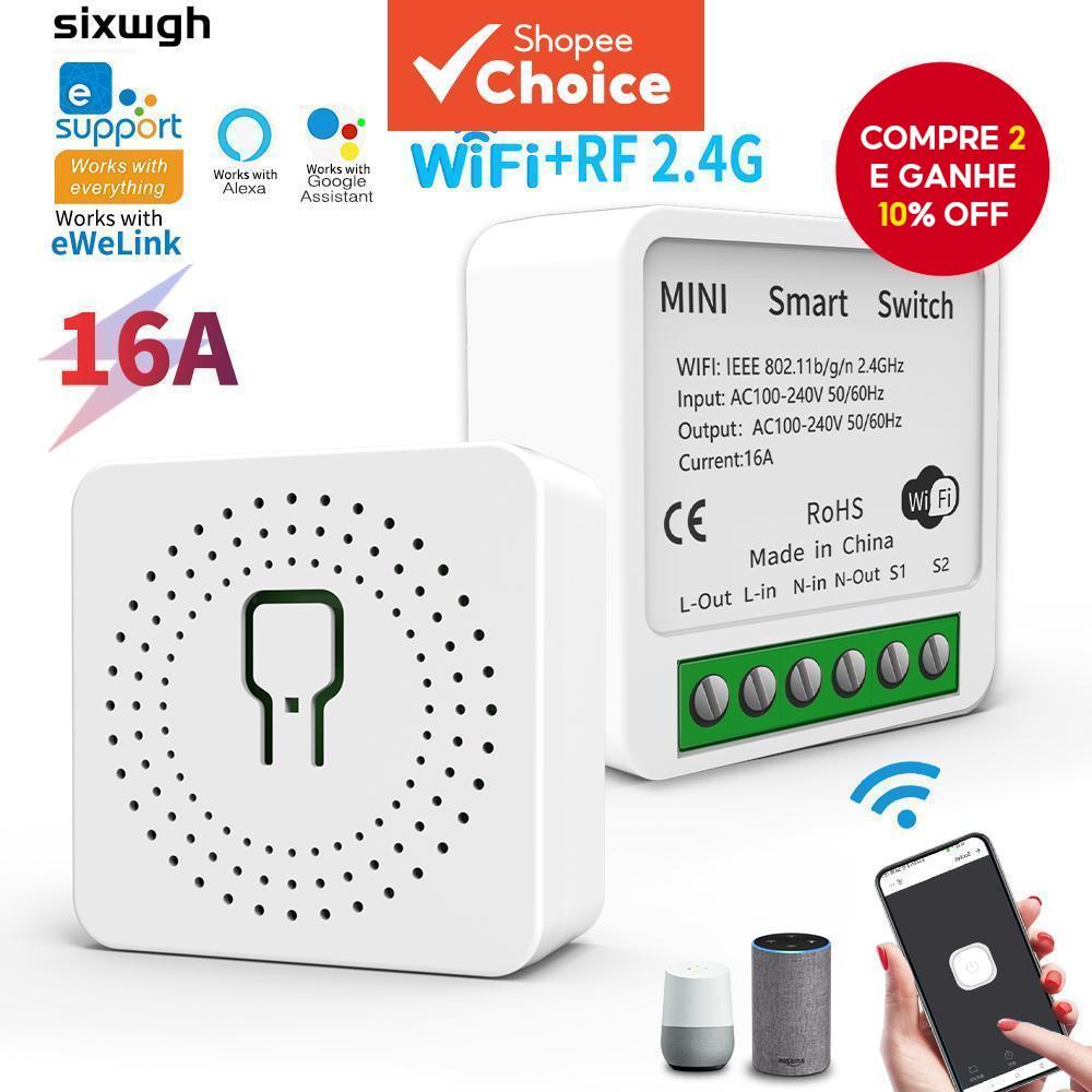 EWeLink 16A WiFi Interruptor Inteligente Funciona com Alexa Google Home controle por voz