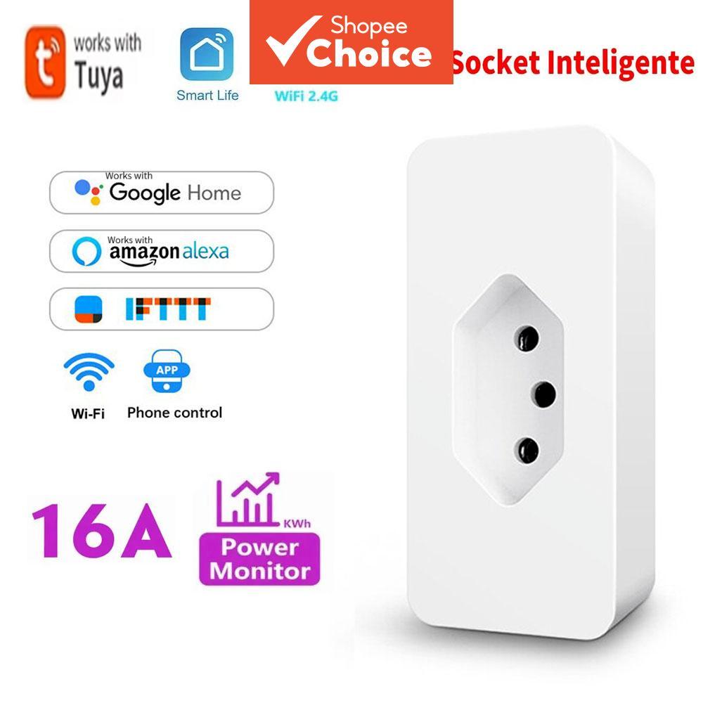 Plugue Inteligente AXUS 16A WiFi Padrão Brasileiro Monitoramento de Energia Controle por Voz Tomada Inteligente Controle