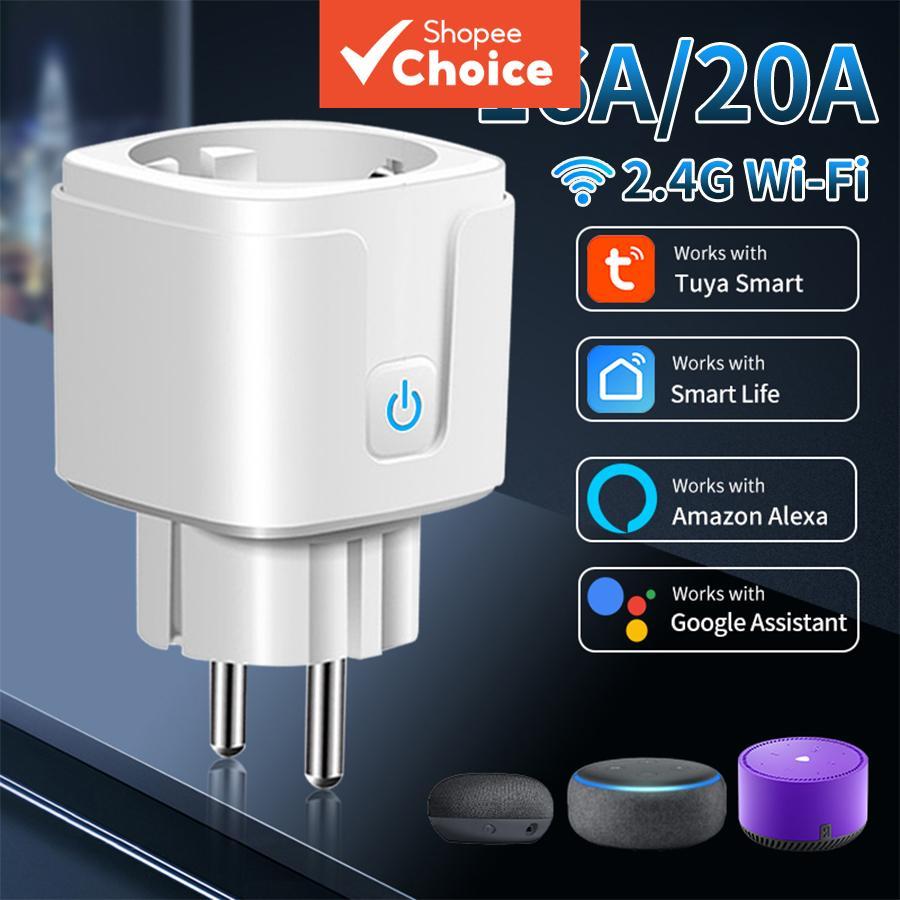 Monitor de Tomada Inteligente AXUS EU WiFi 16A/20A com Controle por Voz e Compatível com o Aplicativo Tuya Smart Life
