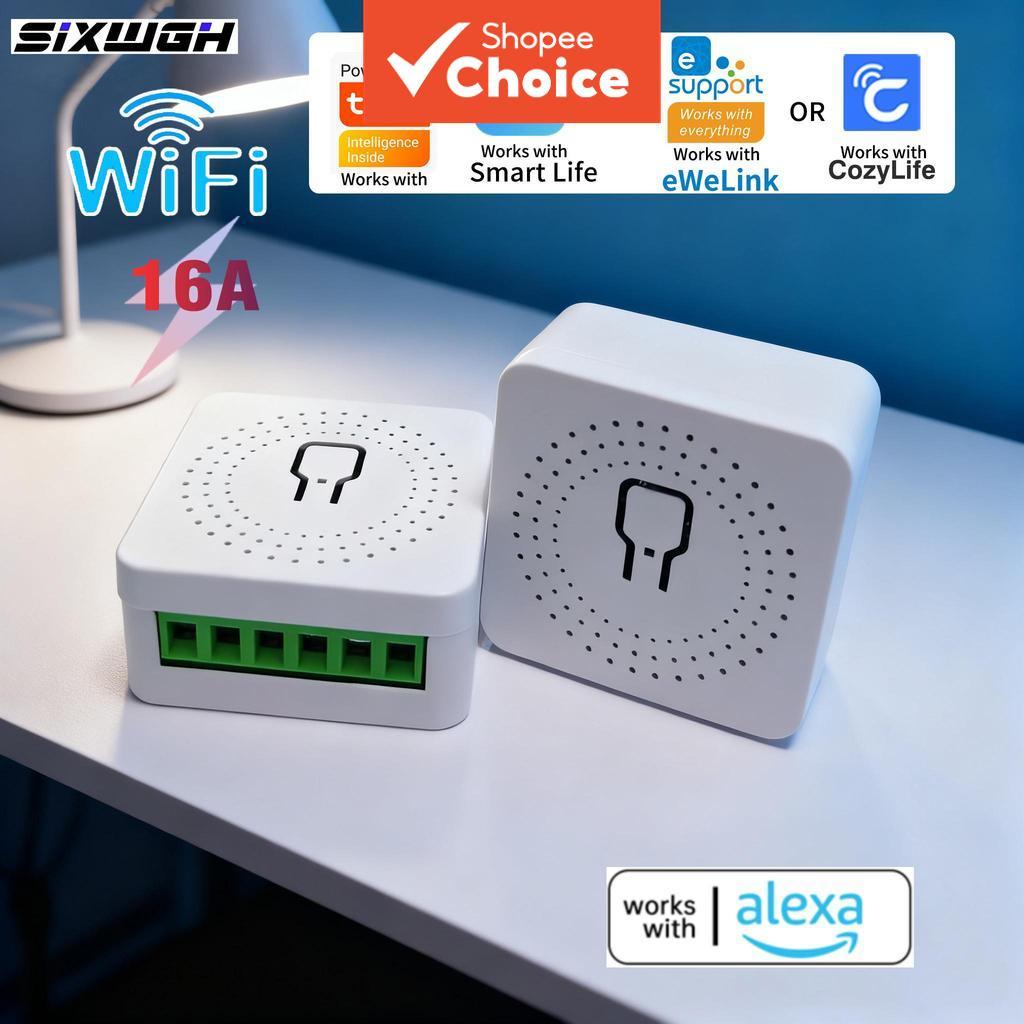 Interruptor Inteligente de Luz 16A Mini WiFi - Instalação DIY, Controle por APP e Voz Compatível com Alexa/Google Home