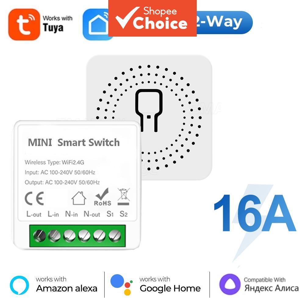 Interruptor WiFi AXUS Mini 16A 2 Vias Controle Inteligente por App Smart Life, Temporizador, Compatível com Alexa e