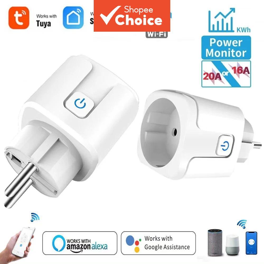 Tomada Inteligente WiFi AXUS EU 16A/20A com Monitoramento de Energia, Temporizador e Controle por Voz, Compatível com o