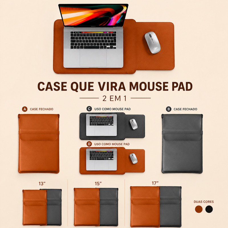 Capa Case Envelope Notebook G15 MacBook Air M1 Air 13 M4 Neo Vira Mouse Pad Oferta Especial