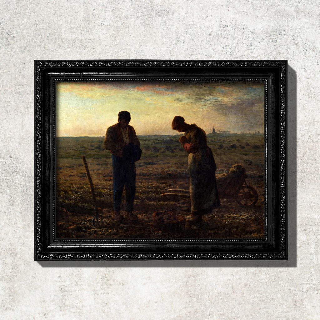 Quadro - Angelus - Jean-François Millet - Moldura em Madeira