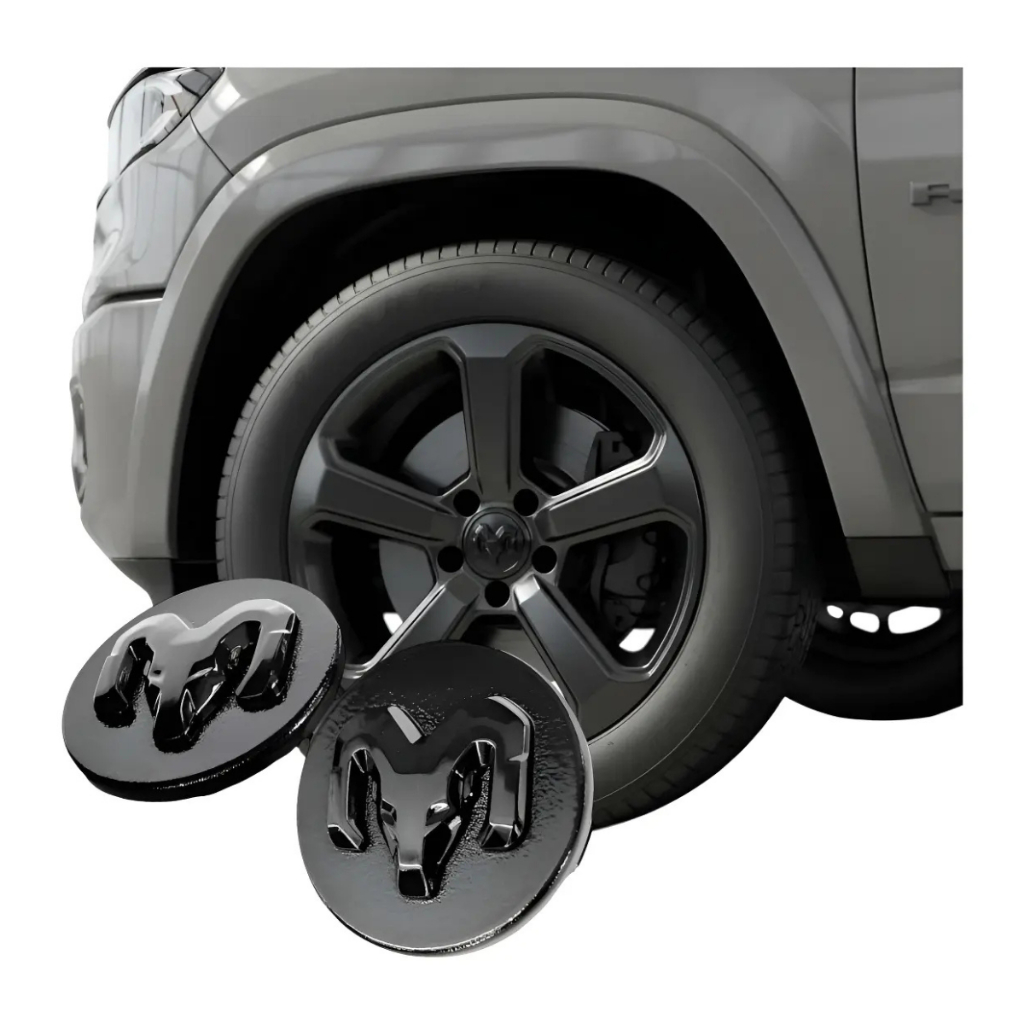 Par Calotas Central Dodge Ram Rampage Preta Original 60mm