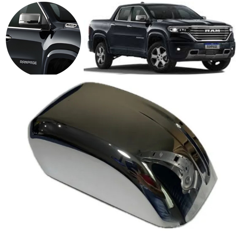 Capa Retrovisor Rampage Cromada Dodge Ram Original LD RH Lado Direito Passageiro 2023 2024 2025 Acab