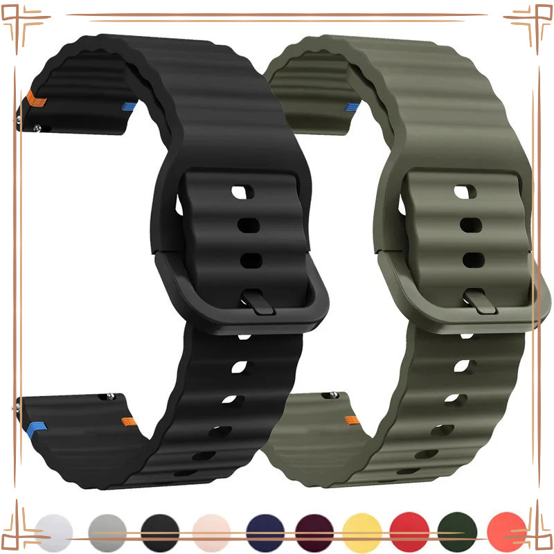 Compatível com Huami Amazfit BALANCE Active2 Bip6 5 GTR4 2 2E 3 Pro GTS4 2mini's, pulseira de silicone ondulada de 20mm/
