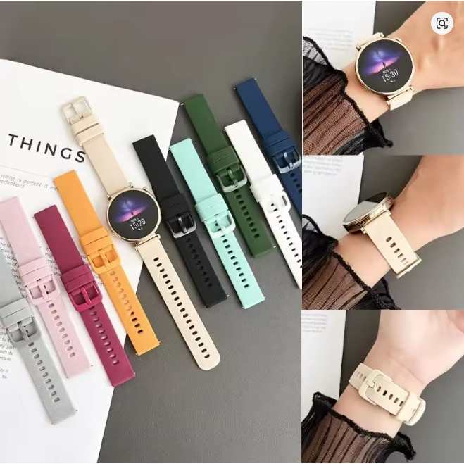 Pulseira Silicone 22mm Huawei Watch GT4 GT2/3 Pro, Samsung Galaxy Watch, Amazfit, Active2