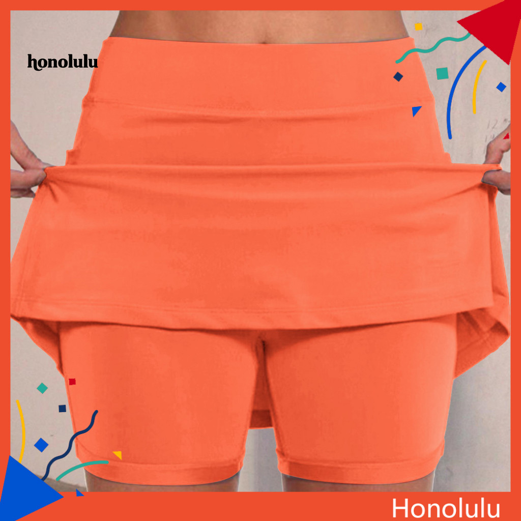 Sport Skort Women Fake Two-piece Skirt Leggings Women’s High Waist – Summer Athletic Shorts Stretch Yoga Culottes So