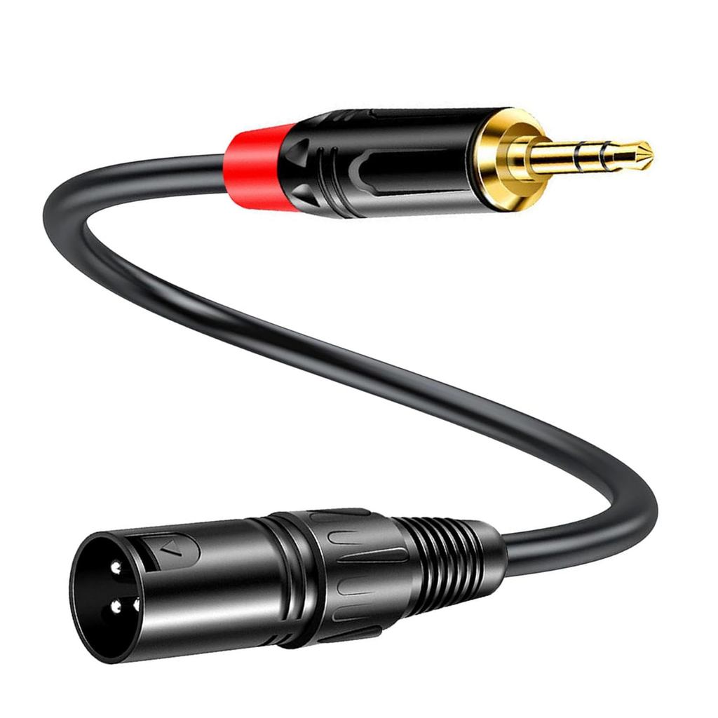 XLR to 3.5mm Balanced Cable Adapter, XLR Male Mono to 1/8 inch Mic Audio Cord for Camcorders, DSLR Cameras, Computer Rec