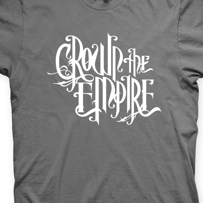 Camiseta Crown The Empire Chumbo e Branca em Silk 100% Algodão