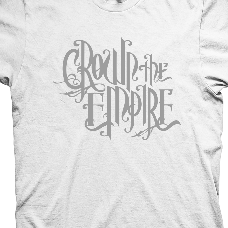 Camiseta Crown The Empire Branca e Cinza em Silk 100% Algodão