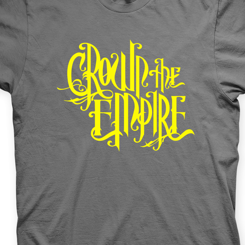 Camiseta Crown The Empire Chumbo e Amarela em Silk 100% Algodão