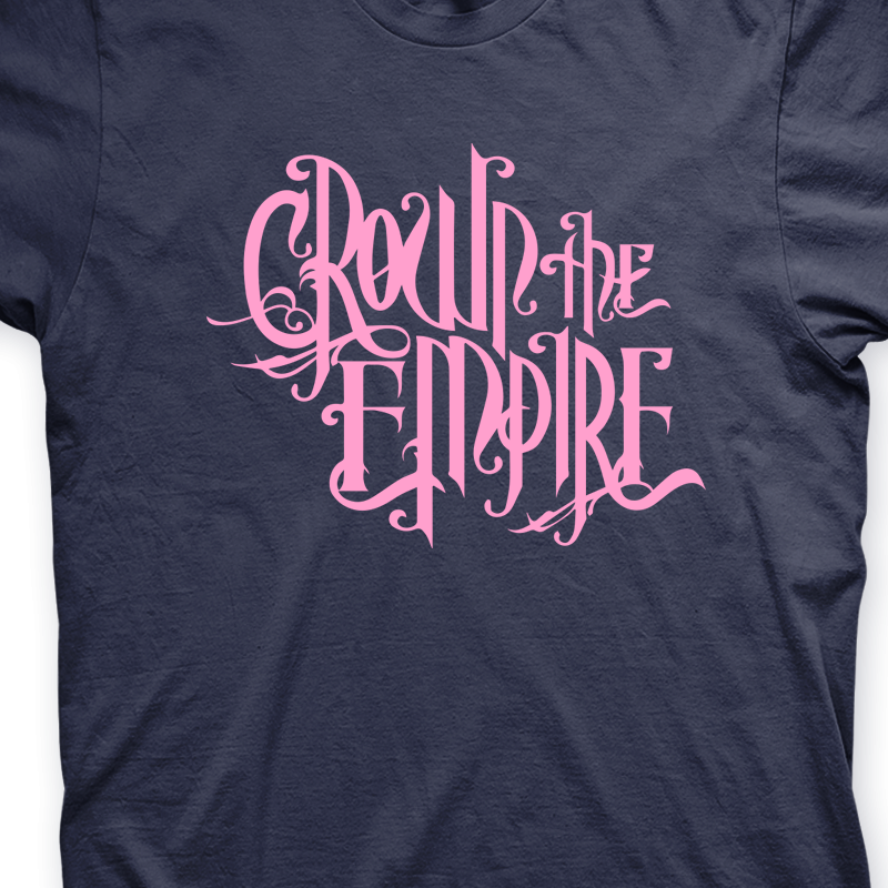 Camiseta Crown The Empire Marinho e Rosa em Silk 100% Algodão