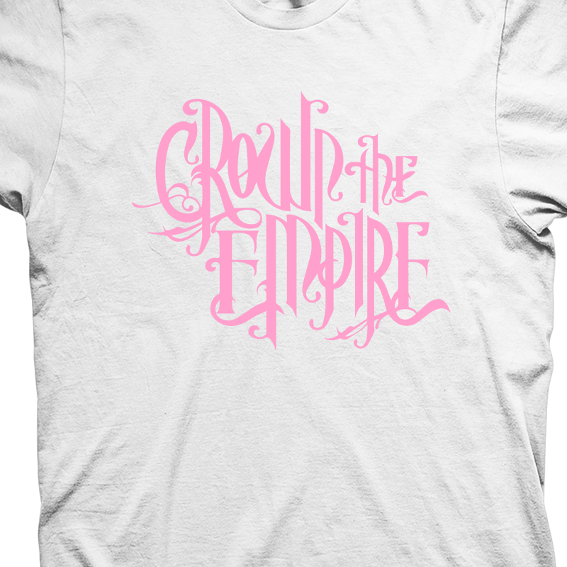 Camiseta Crown The Empire Branca e Rosa em Silk 100% Algodão