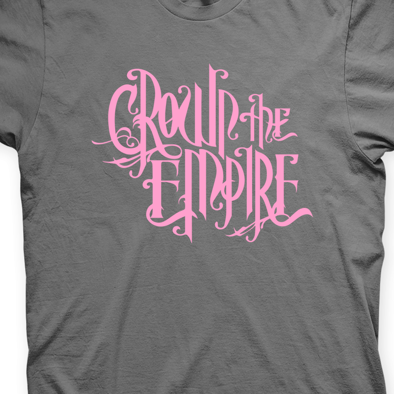 Camiseta Crown The Empire Chumbo e Rosa em Silk 100% Algodão