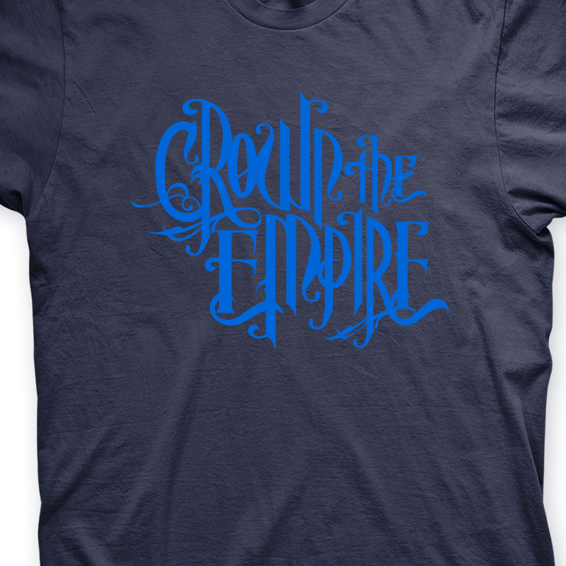 Camiseta Crown The Empire Marinho e Azul Claro em Silk 100% Algodão