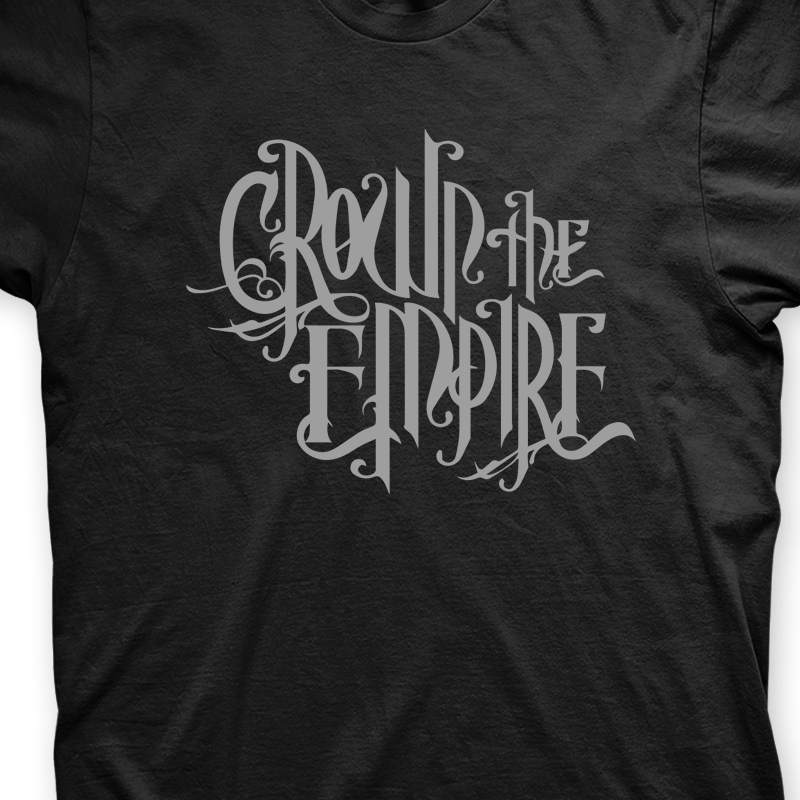 Camiseta Crown The Empire Preta e Cinza em Silk 100% Algodão