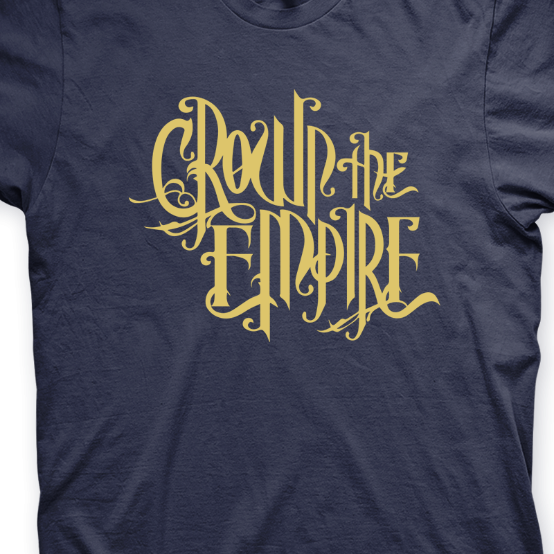 Camiseta Crown The Empire Marinho e Dourado em Silk 100% Algodão