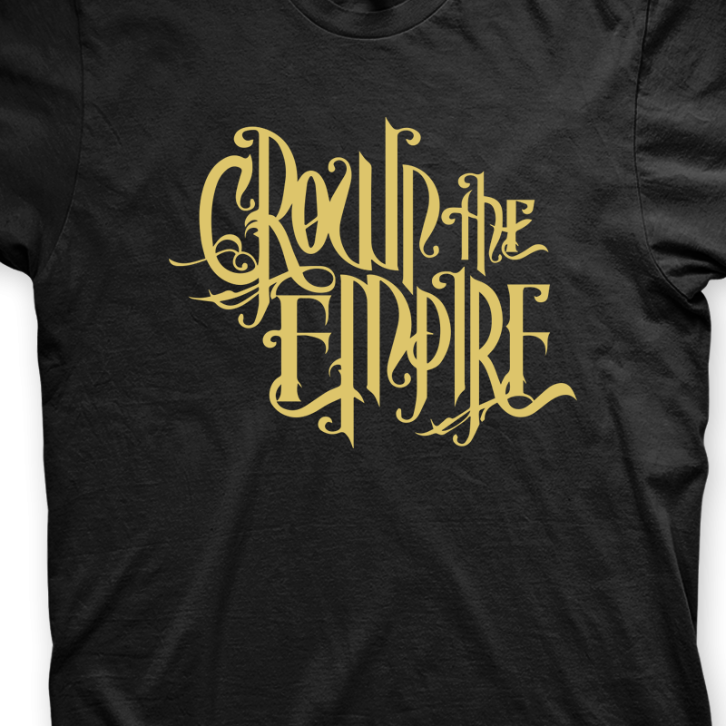Camiseta Crown The Empire Preta e Dourado em Silk 100% Algodão