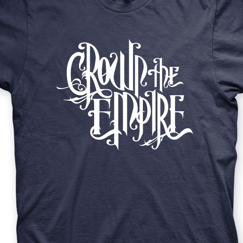Camiseta Crown The Empire Marinho e Branca em Silk 100% Algodão