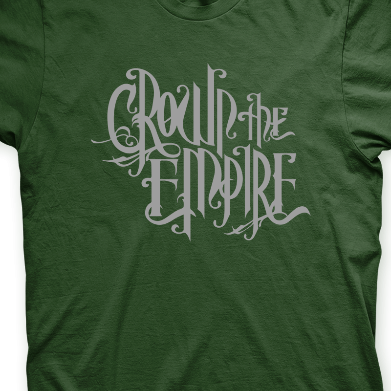 Camiseta Crown The Empire Musgo e Cinza em Silk 100% Algodão