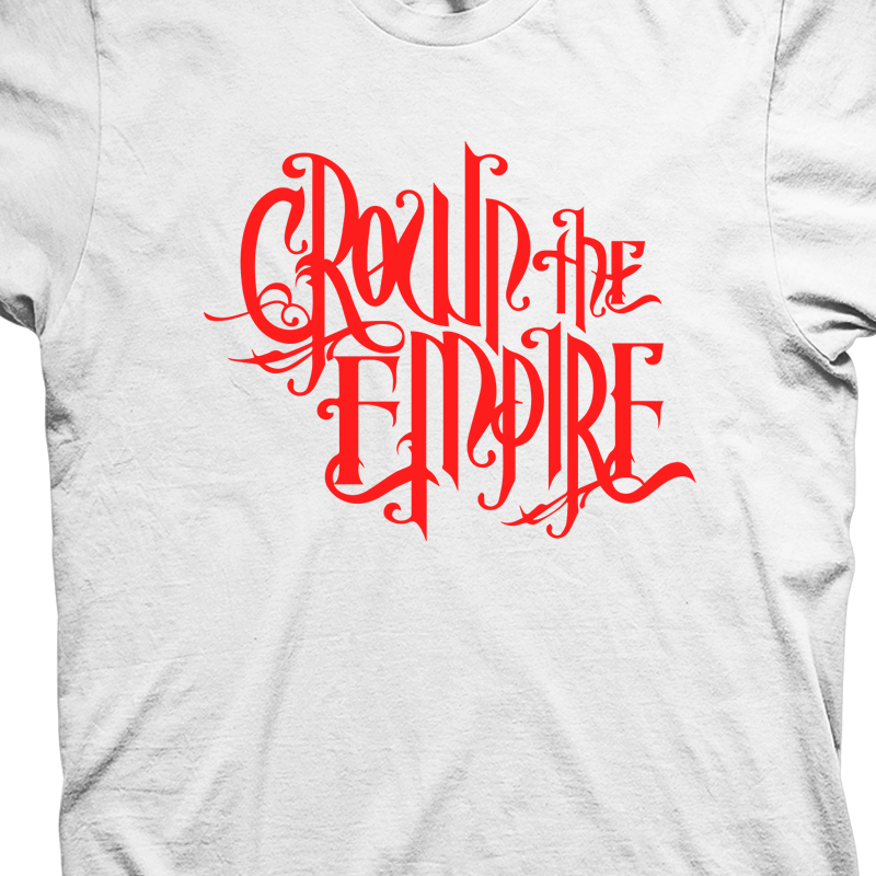 Camiseta Crown The Empire Branca e Vermelha em Silk 100% Algodão