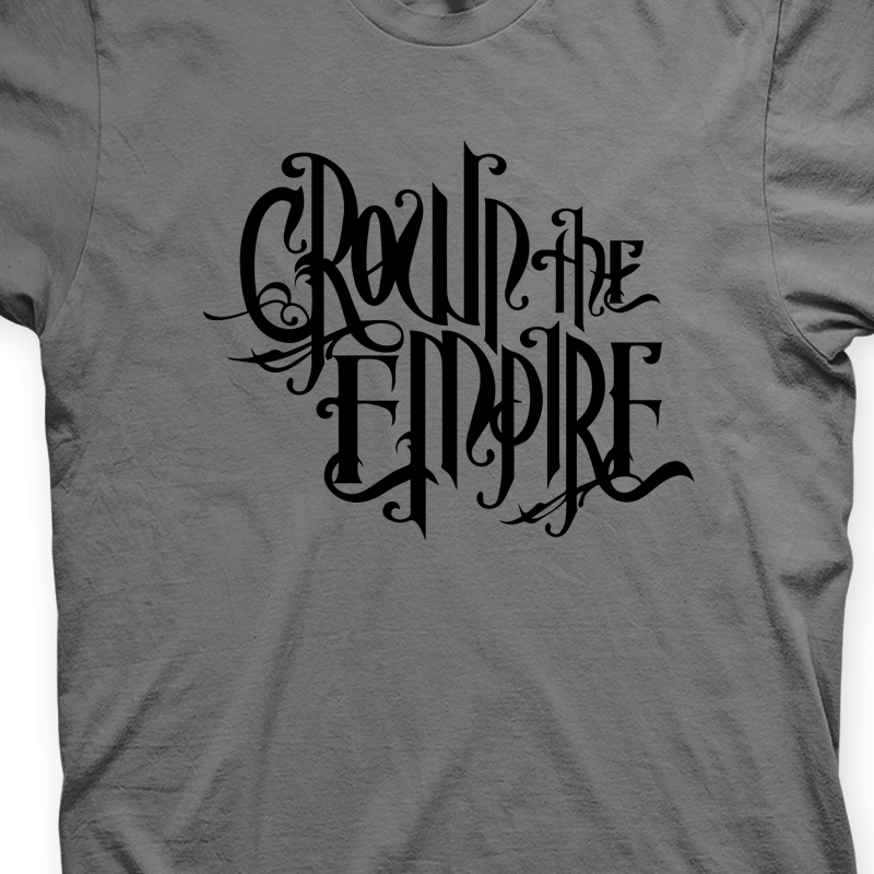 Camiseta Crown The Empire Chumbo e Preta em Silk 100% Algodão