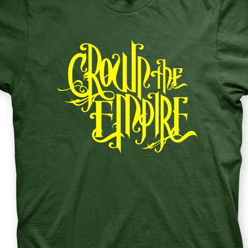 Camiseta Crown The Empire Musgo e Amarela em Silk 100% Algodão
