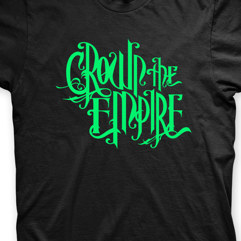 Camiseta Crown The Empire Preta e Verde em Silk 100% Algodão