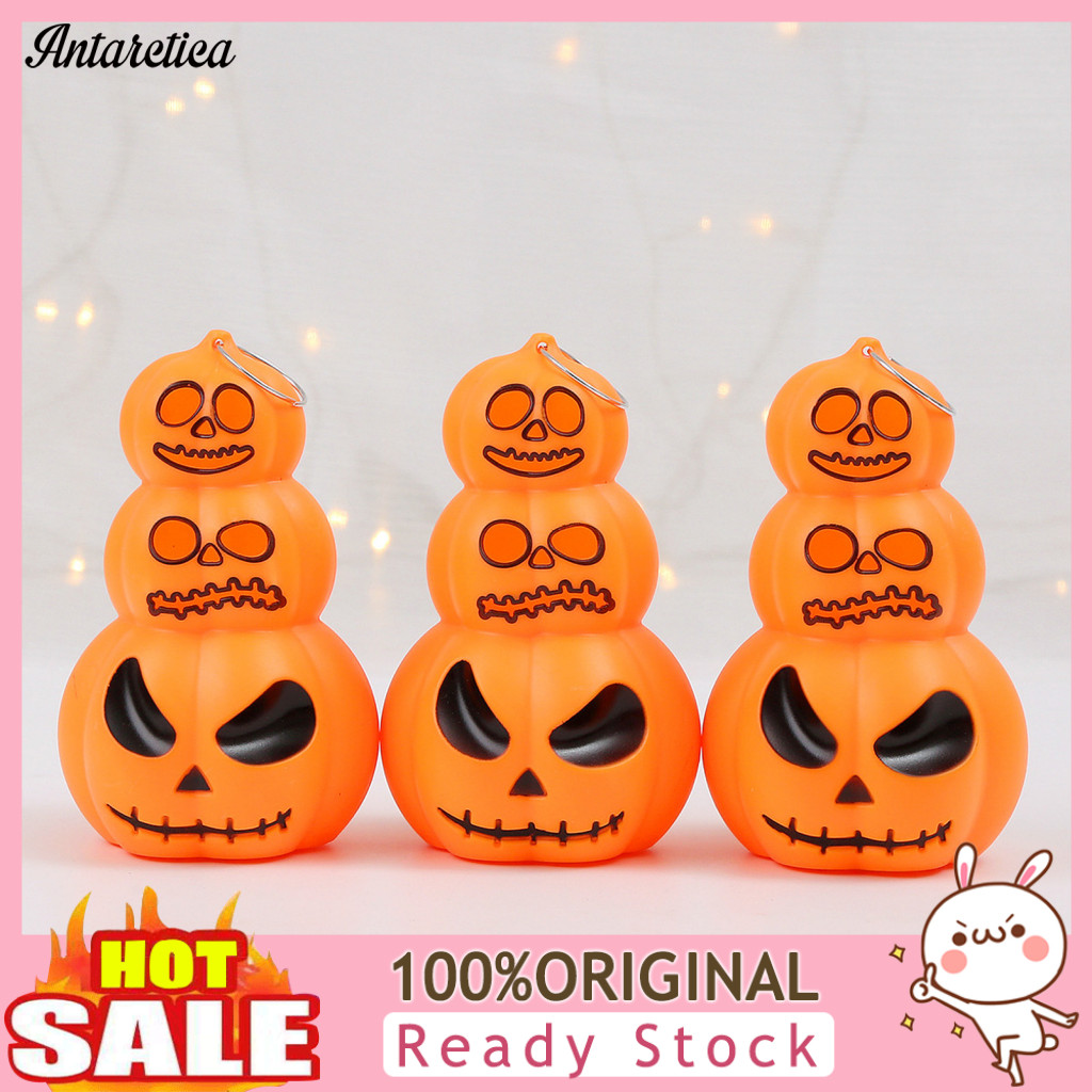 Led Pumpkin Lantern Metal Ring Halloween Light Decoration Glowing Hanging Ornament with Perfect for Party and Festival