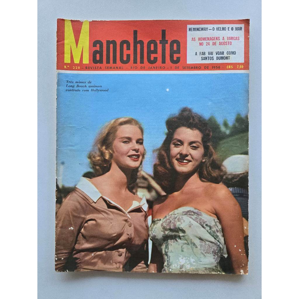 Revista Manchete Nº 228 - Set/1956 - Santos Dumont / 14 Bis / Hollywood /