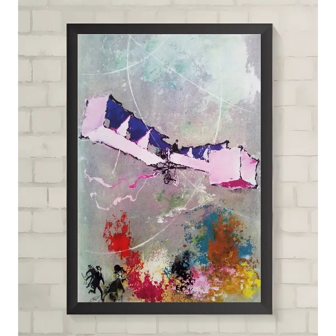 Quadro - Santos Dumont 14 Bis - Decora - 24 Cm X 33 Cm