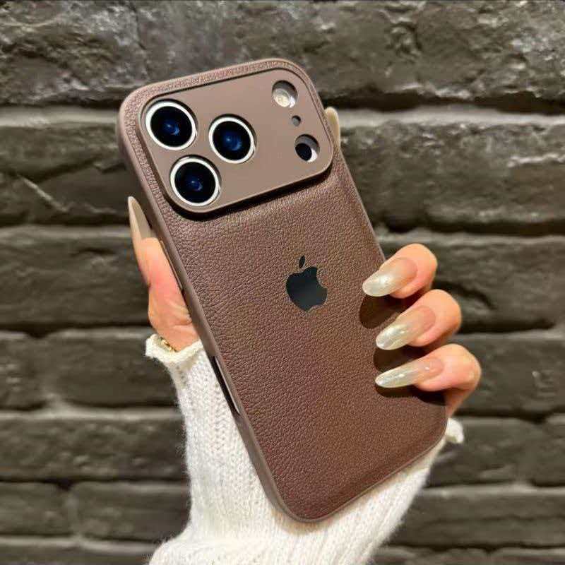 Luxury Retro Litchi Texture Leather Case For iPhone 17ProMax 15 14 13 16 Pro Max And 12 11 ProMax Shockproof Matte Solid