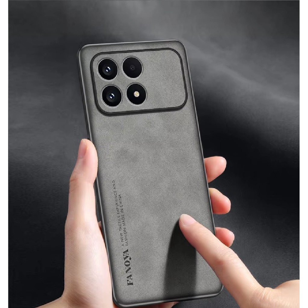 Capa Capinha Luxury Leather Couro Camurça Para Xiaomi Poco F8 Pro / F8 Ultra - Toque Macio