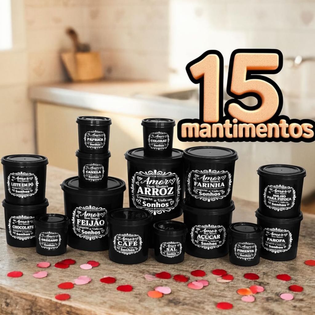 Kit 15 Mantimento Organizador de Alimentos Prático e Funcional
