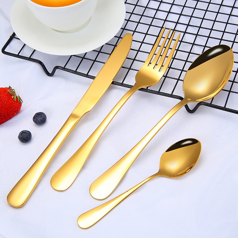 24 Peças Multi Funcional Colher De Aço Inoxidável/Mesa De Jantar, Uso Do Partido/Ouro/Premium