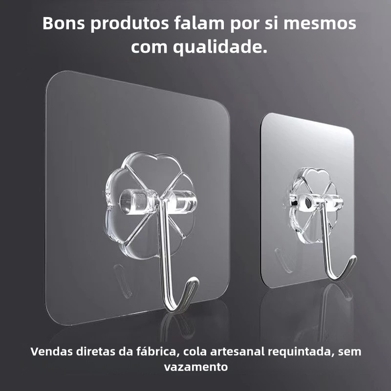 10 OU 20 Gancho Adesivo Parede Multi Funcional Autocolante Casa Cozinha Quarto Banheiro Organizado