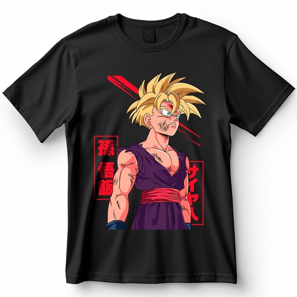 Camiseta Oversized Anime Dragon Ball Z Gohan Unissex DBZ 100% Algodão Serie