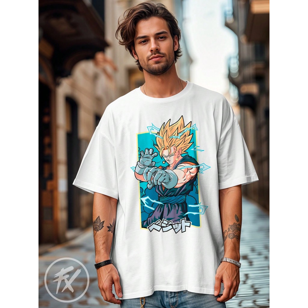 BR.halo Camiseta Camisa Dragon Ball Gogeta Vegeta Fusão Sayajin Ball Anime Série Desenho