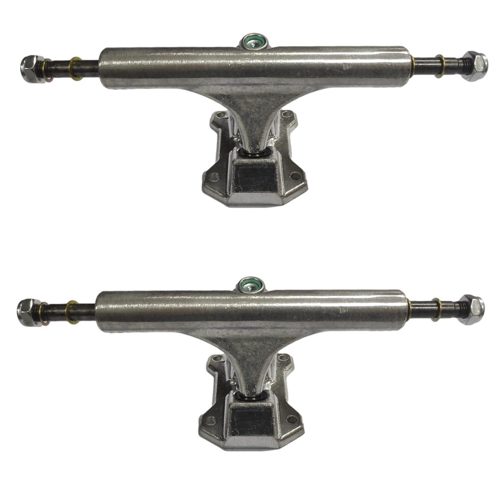 Truck 139mm Todo Polido Iniciante Fabrica Stronger Skate 2 Trucks Skateboard Melhor preço com Nota Fiscal