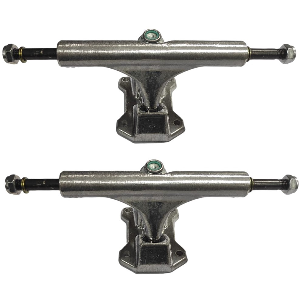 Truck 129mm Todo Polido Iniciante Fabrica Stronger Skate 2 Trucks Skateboard Melhor preço com Nota Fiscal