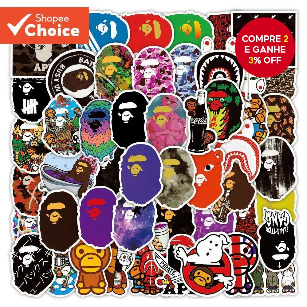 BAPE Marca A Bathing Ape Adesivos 50 Pcs Animal Adesivo À Prova D'água Para Capa De Telefone Laptop Escola Personalizada