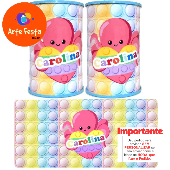 Cofrinho personalizado Pop It (10 a 40 unidades)