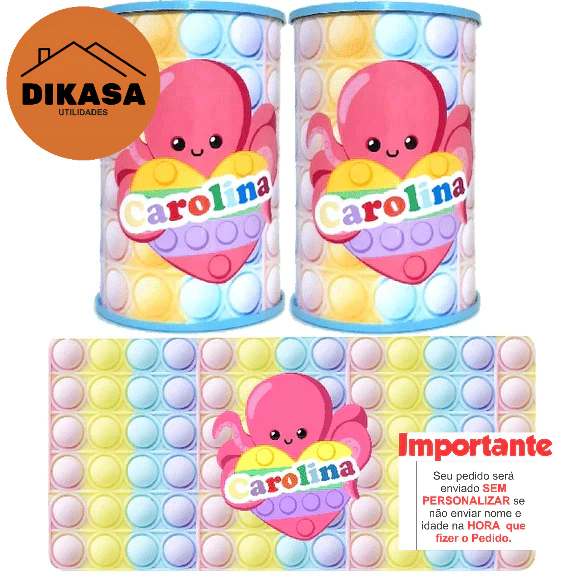 Cofrinho personalizado Pop It (10 a 40 unidades)