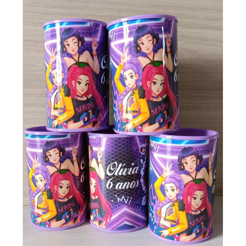 10 cofrinhos personalizados para festa infantil, lembrancinhas. Guerreiras do K-pop