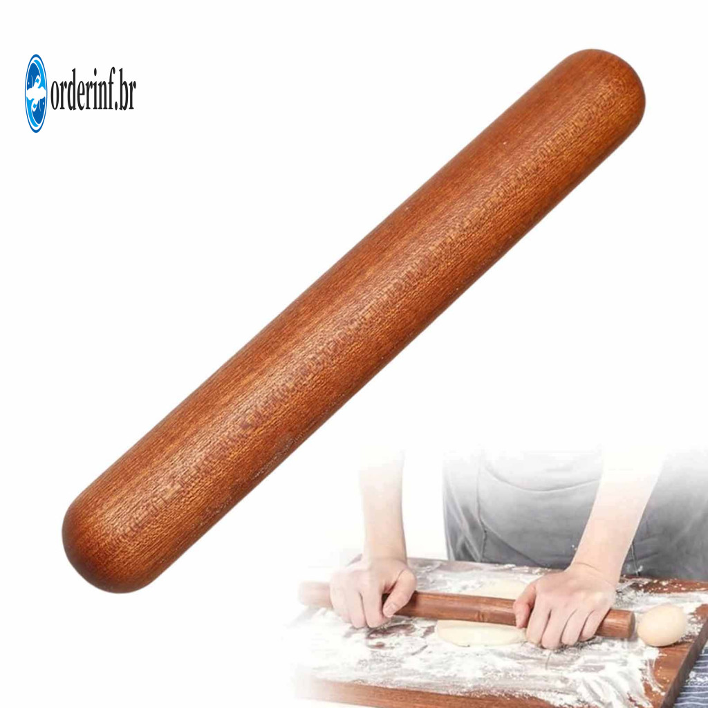 Wooden Rolling Pin Pie Crust Natural Solid Wood Non-stick Dough Roller for Fondant Cookies Bread Pizza Dumplings Multi-p