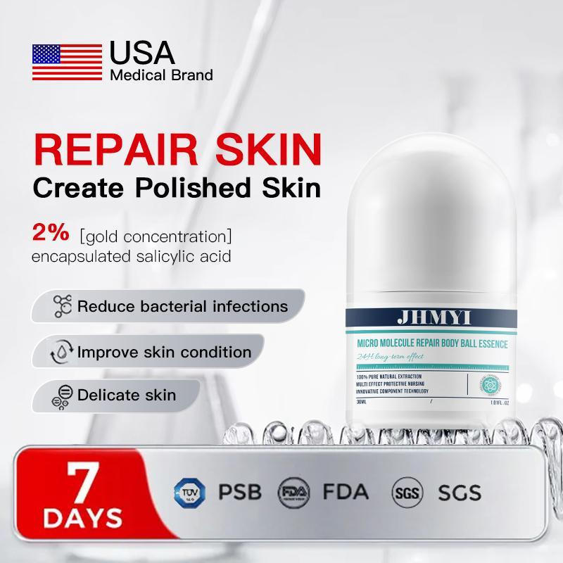 JHMYI Roller de Cuidado Reparador Multi-efeito com Essência Micro-molecular, 2% de Ouro e Ácido Salicílico para Cuidados