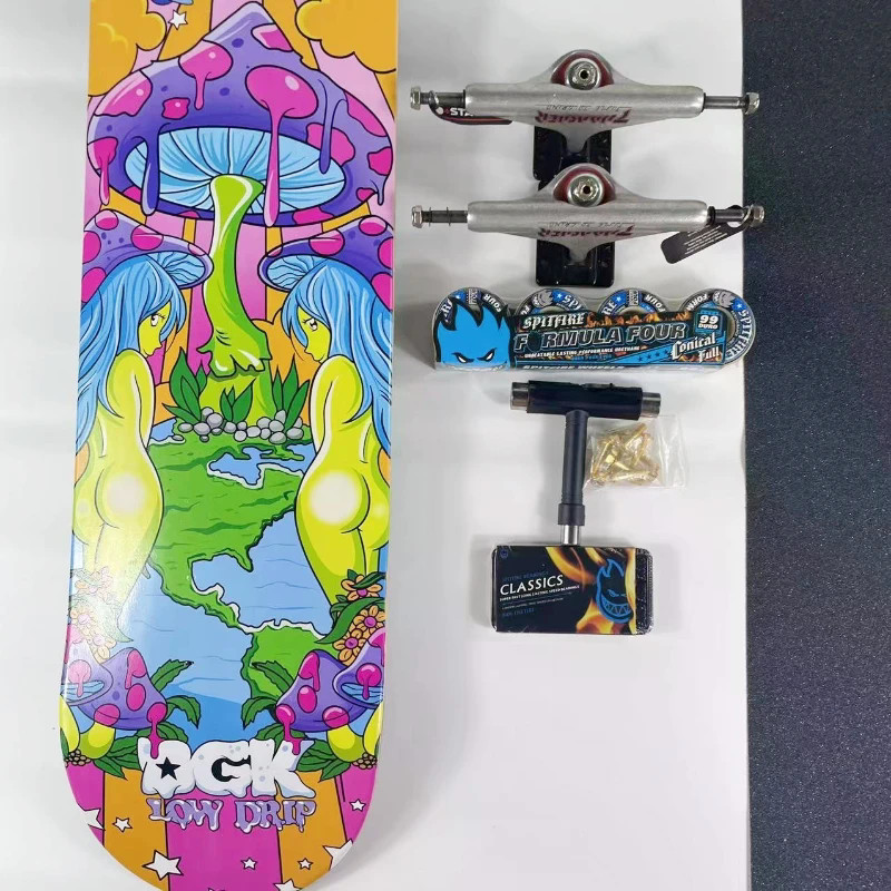 DGK Scooter de quatro rodas de balanço duplo Skate profissional 8.0-8.25 Multi-tamanho Full Plus Maple Assembly Versão c