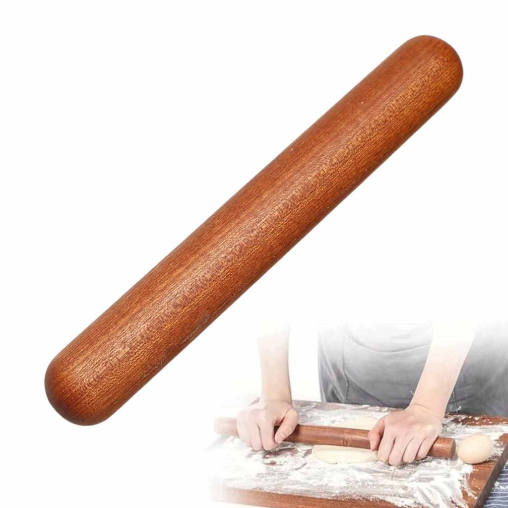 Natural Solid Wood Rolling Pin Non-stick Dough Roller for Fondant Pie Crust Cookies Bread Pizza Dumplings Multi-purpose